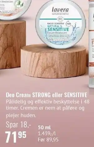 Din Lokale Helsekost Deo Cream STRONG eller SENSITIVE 50 ml tilbud