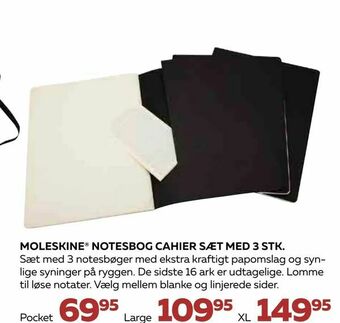 Bog & idé Moleskine® notesbog cahier sæt med 3 stk tilbud