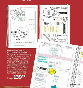 Mayland doodle kalender i og ii 2022