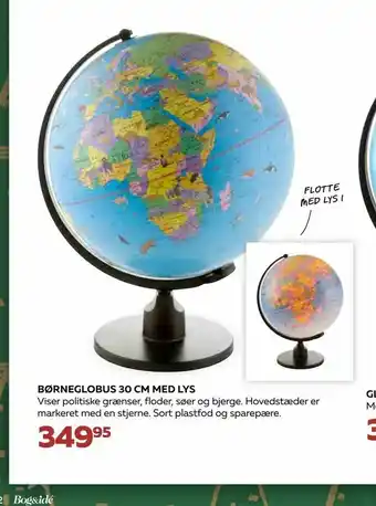 Børneglobus 30 cm med lys