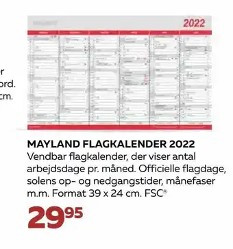 Bog & idé Mayland flagkalender 2022 tilbud