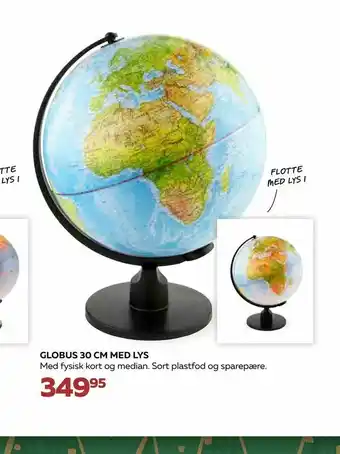 Bog & idé Globus 30 cm med lys tilbud