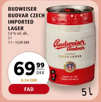 Scandinavian Park BUDWEISER BUDVAR CZECH IMPORTED LAGER tilbud