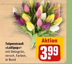 REWE Tulpenstrauß >>Lollipop<<¹ mit Dekogrün, versch. Farben, tilbud