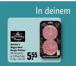 REWE Butcher's Wagyu Beef Burger Patties tilbud