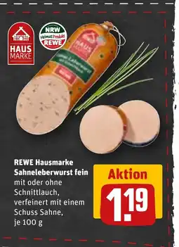 REWE REWE Hausmarke Sahneleberwurst fein tilbud