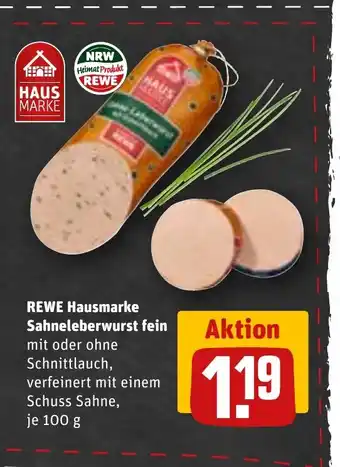 REWE REWE Hausmarke Sahneleberwurst fein tilbud