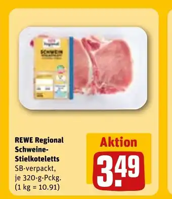 REWE REWE Regional Schweine- Stielkoteletts tilbud