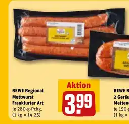 REWE REWE Regional Mettwurst Frankfurter Art tilbud