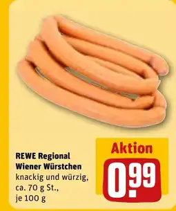 REWE REWE Regional Wiener Würstchen knackig und würzig, tilbud