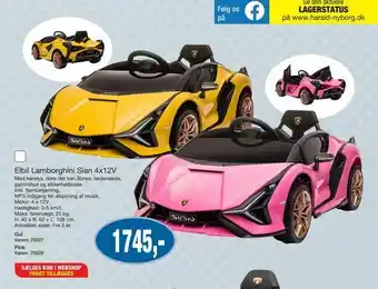 Harald Nyborg Elbil Lamborghini Sian 4x12V tilbud