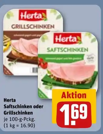 REWE Herta Saftschinken oder Grillschinken tilbud