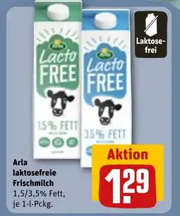 REWE Arla laktosefreie Frischmilch tilbud