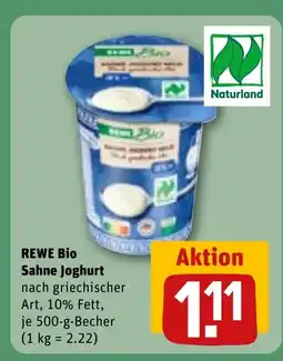 REWE REWE Bio Sahne Joghurt nach griechischer tilbud