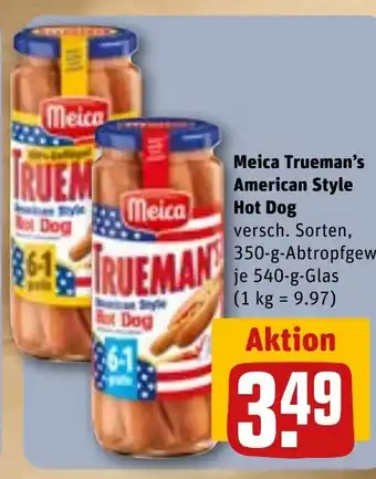 REWE Meica Trueman's American Style Hot Dog versch. Sorten, tilbud