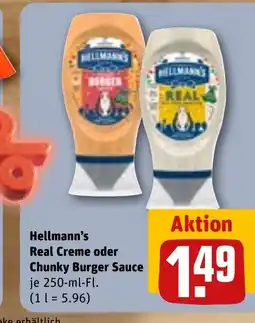 REWE Hellmann's Real Creme oder Chunky Burger Sauce tilbud