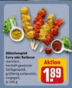 REWE Hähnchenspieẞ Curry oder Barbecue tilbud