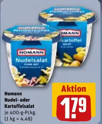 REWE Homann Nudel- oder Kartoffelsalat tilbud