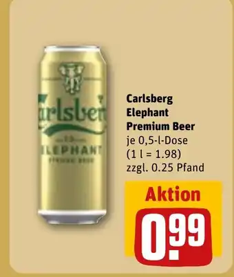 REWE Carlsberg rlsben Elephant Premium Beer tilbud