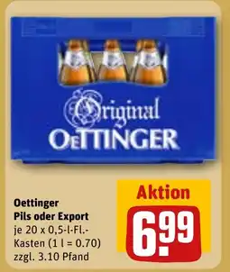 REWE Oettinger Pils oder Export tilbud