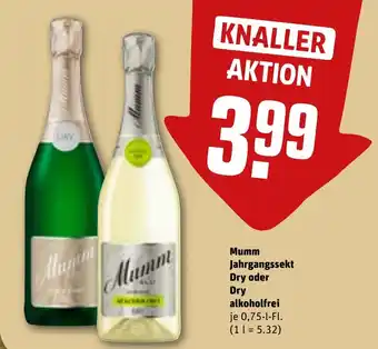 REWE Mumm Jahrgangssekt Dry oder Dry tilbud