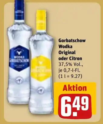 REWE Gorbatschow Wodka Original tilbud