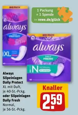 REWE Always Slipeinlagen Daily Protect tilbud