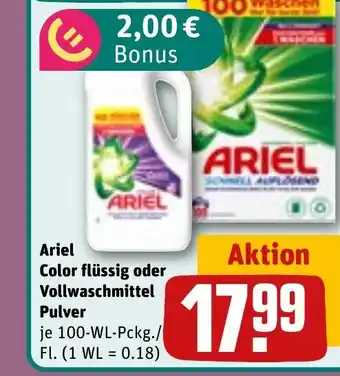 REWE Ariel Color flüssig oder Vollwaschmittel tilbud