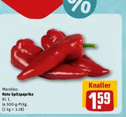 REWE Marokko: Rote Spitzpaprika Kl. I, tilbud