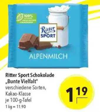 Citti Ritter Sport Schokolade „Bunte Vielfalt" tilbud