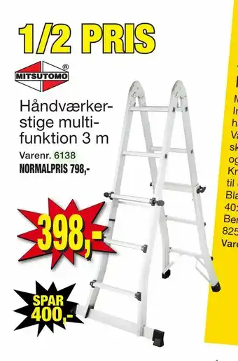 Harald Nyborg Håndværkerstige multi funktion 3 m tilbud