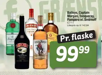 Fakta Tyskland Baileys, Captain Morgan, Tanqueray, Pampero el. Smirnoff tilbud