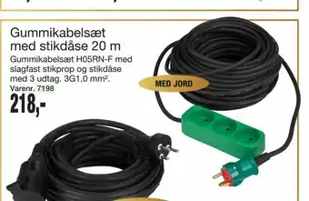 Harald Nyborg Gummikabelsæt med stikdåse 20 m tilbud