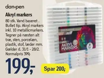 Føtex Danpen Akryl markers tilbud