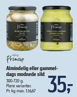 Føtex Salling Princip Almindelig eller gammeldags modnede sild tilbud