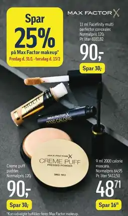 Føtex Spar 25% på Max Factor makeup tilbud