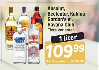 Fakta Tyskland Absolut, Beefeater, Kahlua Gordon's el. Havana Club tilbud