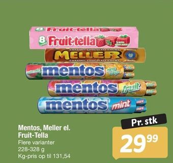 Fakta Tyskland Mentos, Meller el. Fruit-Tella tilbud