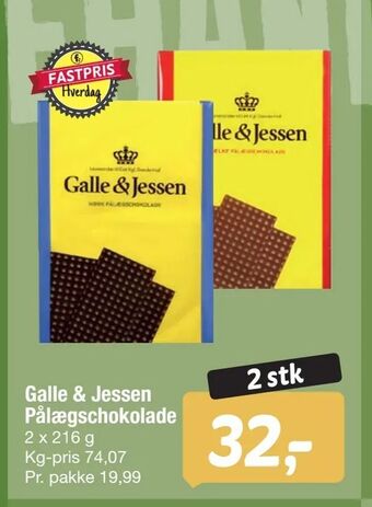 Fakta Tyskland Galle & Jessen Pålægschokolade tilbud