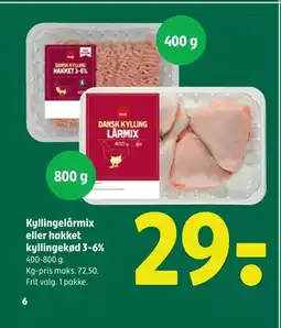 Coop 365 Kyllingelårmix eller hakket kyllingekød 3-6% tilbud