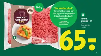 Coop 365 Hakket oksekød 4-7% tilbud