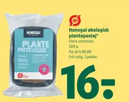 Coop 365 HANEGAL økologisk plantepostej tilbud