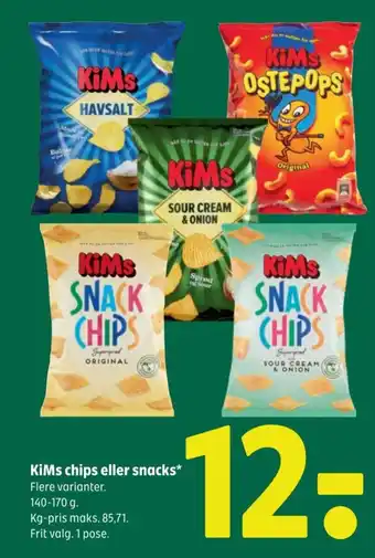 Coop 365 KIMS chips eller snacks tilbud