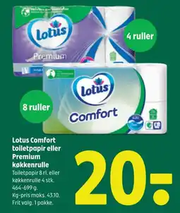 Coop 365 Lotus Comfort toiletpapir eller Premium køkkenrulle tilbud