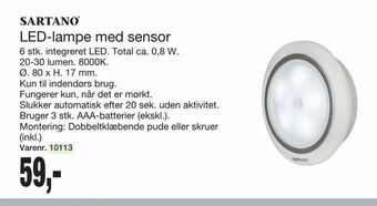 Harald Nyborg LED-lampe med sensor tilbud