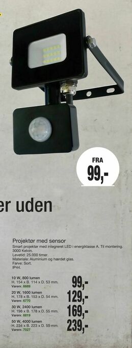 Harald Nyborg Projektør med sensor tilbud