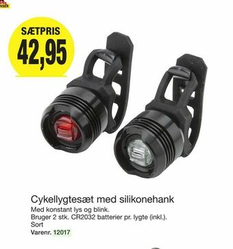 Cykellygtesæt med silikonehank