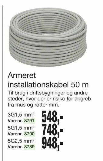 Harald Nyborg Armeret installationskabel 50 m tilbud