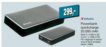 Harald Nyborg Powerbank quickcharge 20000 mAh tilbud