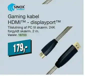 Harald Nyborg Gaming kabel HDMI™ - displayport™ tilbud